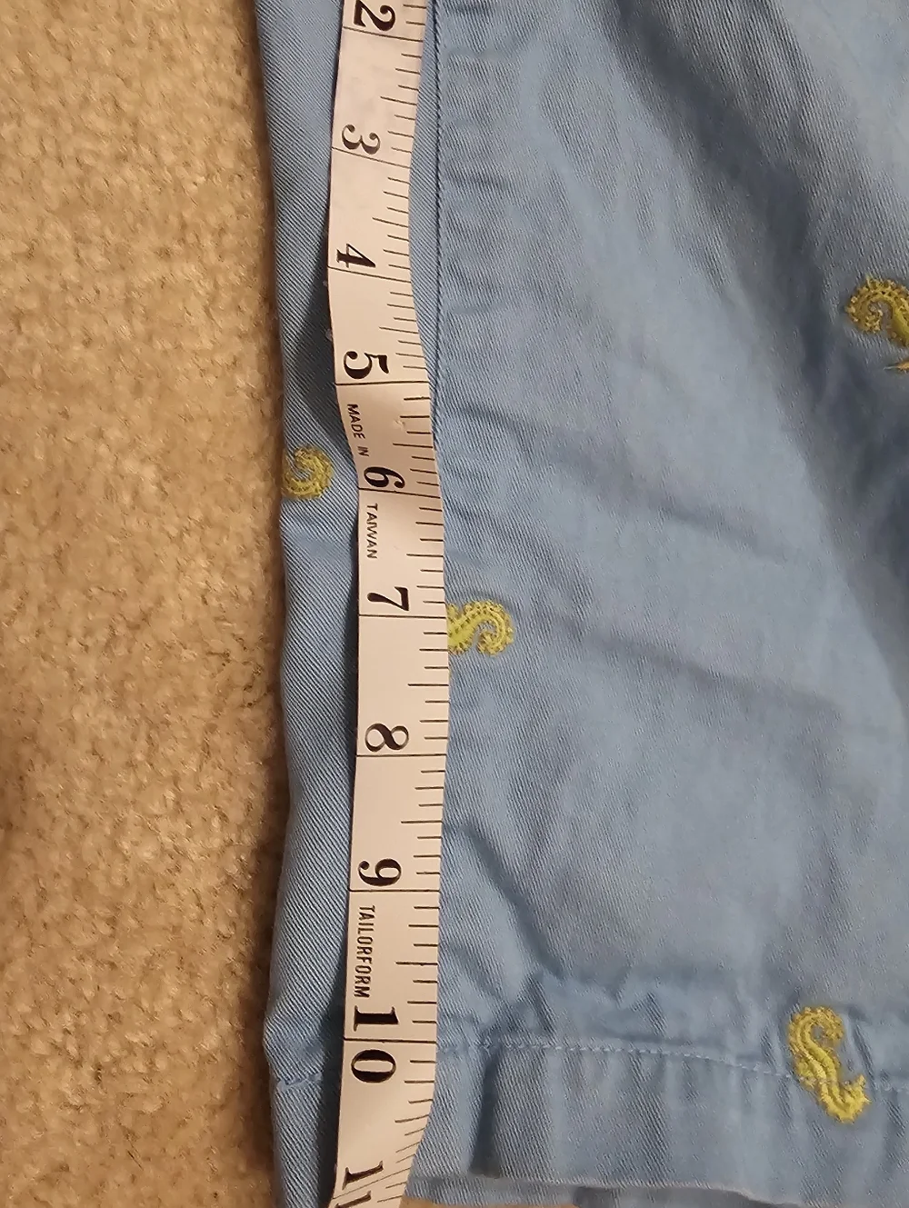 Light Blue Embroidered Ladies Shorts - Picture 5 of 5